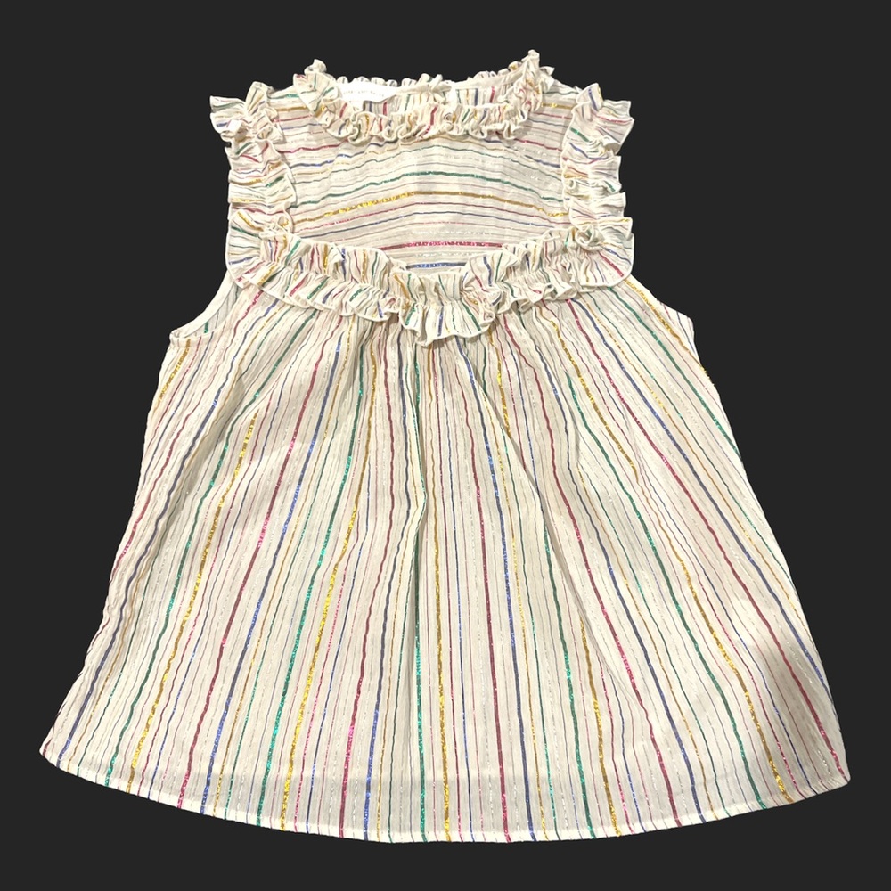 Seersucker Metallic Rainbow 🌈 Striped Top by Corey Lynn Calter, Small